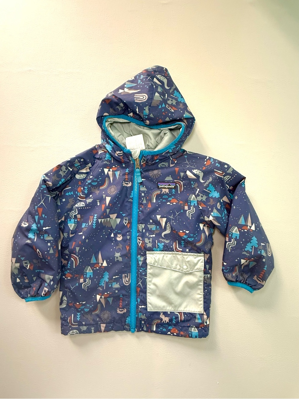 Patagonia Baby Puff Ball Jacket Mountain Animal Hoodie size Boys Girls 4T